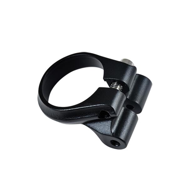 COLLIER TIGE DE SELLE ROUTE / VTT D34.9 MM AVEC FIXATION PORTE BAGAGE AR ALU NOIR