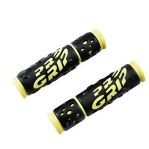 GRIPS -BICYCLE- PROGRIP 953 BLACK/NEON YELLOW 124mm OPEN END (PAIR)