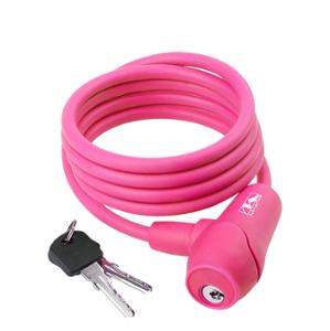 ANTIVOL VELO SPIRAL A CLE D 8 X 1.50M SILICONE ROSE