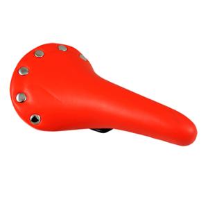SELLE ROUTE / FIXIE IMITATION CUIR ROUGE RIVET INOX