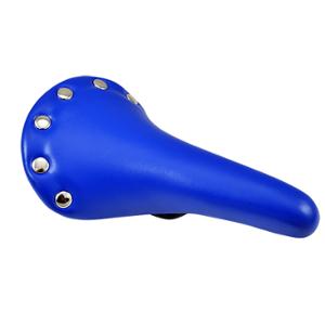 SELLE ROUTE / VILLE IMITATION CUIR BLEU RIVET INOX