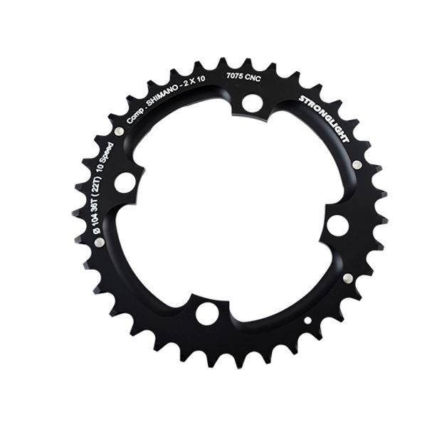 PLATEAU VTT DOUBLE DIAM 104 EXTER 36DTS NOIR 4 BR. ALU 7075 STRONG COMP. SHIMANO 10V