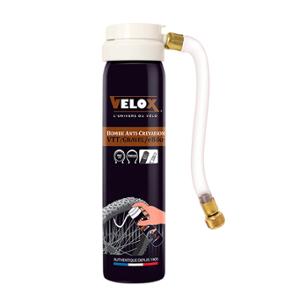 BOMBE ANTI-CREVAISON VELO VELOX 75ML ROUTE / GRAVEL / VTT / E BIKE / VAE (RACCORD FLEXIBLE VP / VS)