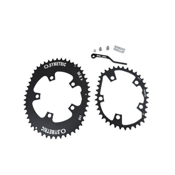 PLATEAU ROUTE DIAM 110 50-38 NOIR OSYMETRIC 11 / 10V. (KIT PLATEAUX) 5 BRANCHES)