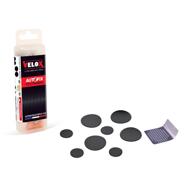 PUNCTURE REPAIR KIT VELOX -MTB/HYBRID- 8 PARTS SELF ADHESIVE/GRATER