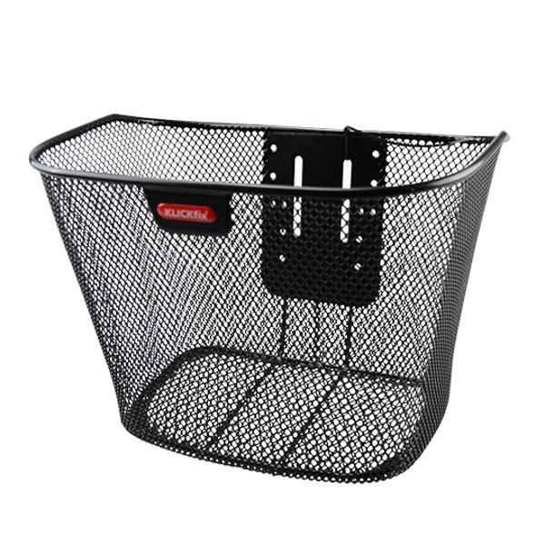 FRONT BASKET FIXED STEEL KLICKFIX 16L BLACK 35x26x25cm - WITH 22-26mm HANDLEBAR MOUNT