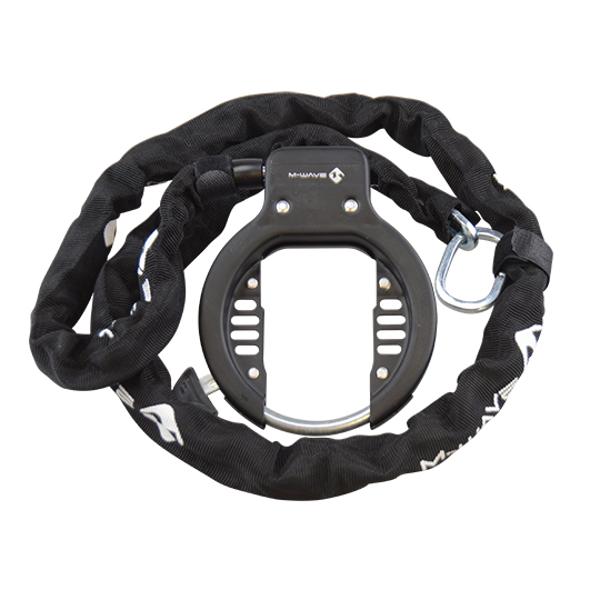 ANTIVOL VELO FER A CHEVAL M-WAVE (OUVERTURE 56MM) + CHAINE 150 CM