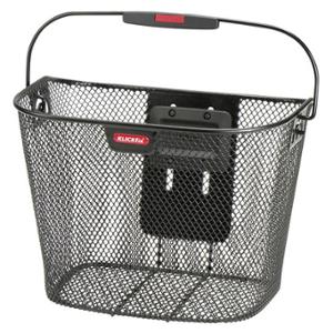 BASKET CLIP ON -FRONT- STEEL KLICKFIX UNI 16l BLACK WITH HANDLE 35X26X25cm -WITHOUT MOUNTING