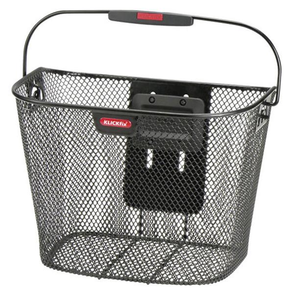 BASKET CLIP ON -FRONT- STEEL KLICKFIX UNI 16l BLACK WITH HANDLE 35X26X25cm -WITHOUT MOUNTING