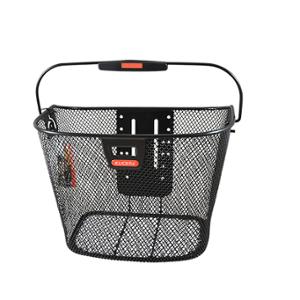 CLIP ON FRONT BASKET STEEL KLICKFIX BLACK WITH LIGHT MOUNT 25x35x26cm - WITHOUT BRACKET