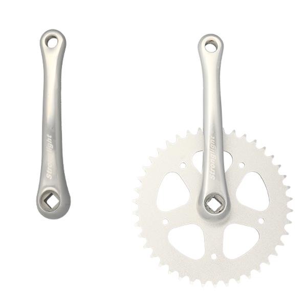 PEDALIER MONO CITY 42D L170 STRONG 55S ALU ARGENT (2.38 - 3 / 32")