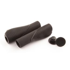 HANDLE/GRIP -BICYCLE- CLARKS 128mm BLACK WITH END CAPS