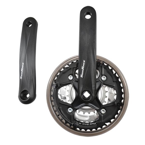 Pedaliera MTB Triple In Alluminio 42-34-24D 170mm Asse Quadrato - ATOO, Perfetta Per Bici Da Montagna 7/8V - 3