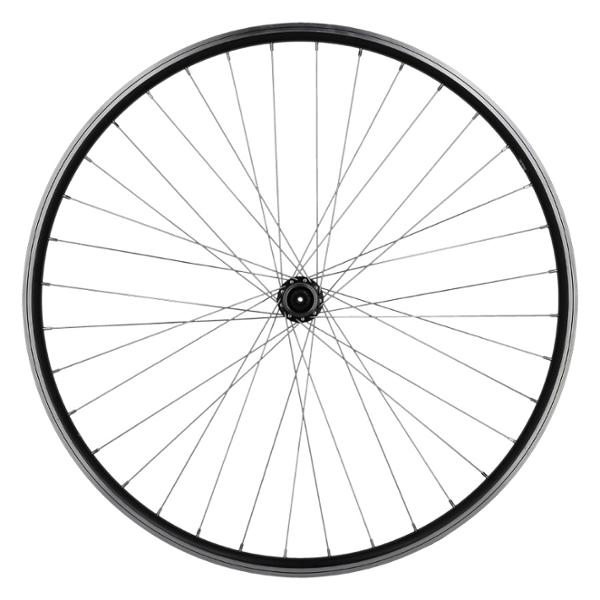 WHEEL -HYBRID- 28 FRONT BLOCKING BLACK MACH1 HUB ER10. SHIMANO QC300 HUB V-BRAKE/DISQUE 36