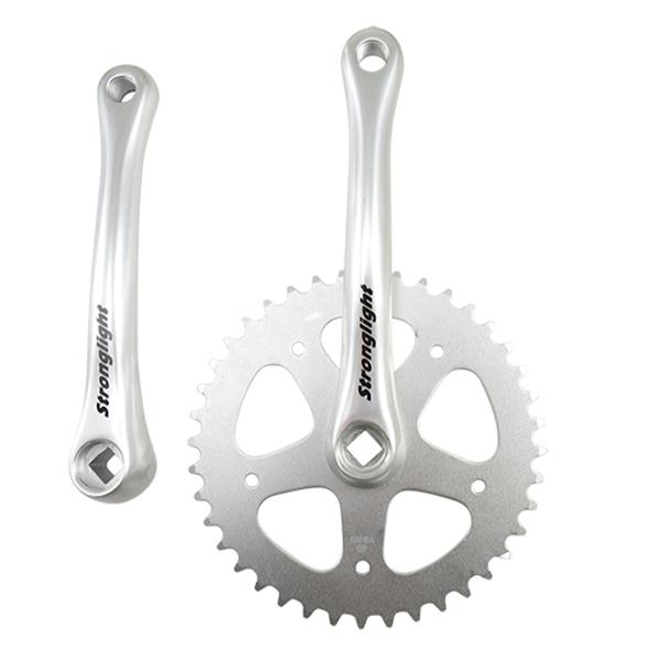 PEDALIER MONO CITY 40D L170 STRONG 55S ALU ARGENT (2.38 - 3 / 32")