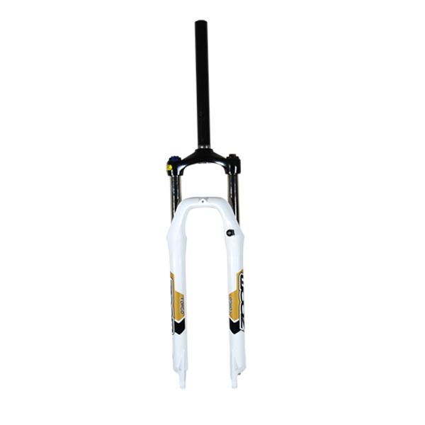 FOURCHE VTT 27.5" ZOOM 565 DML / O BLANC 1"1 / 8  AHEAD SET DEB.120MM REGLABLE / BLOCABLE DISQUE