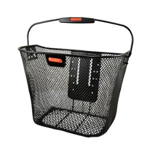 FRONT BASKET FIXED STEEL KLICKFIX 16L BLACK 35x26x25cm - WITH E-BIKE 22-31.8mm HANDLEBAR M