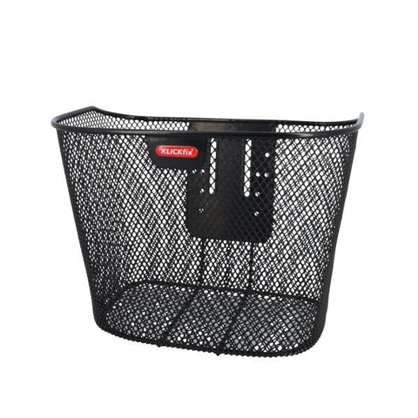 CESTA DELANTERA FIJA ACERO KLICKFIX 16L NEGRO 35X26X25 CM (CON FIJACIÓN E-BIKE 22-31.8 MM)