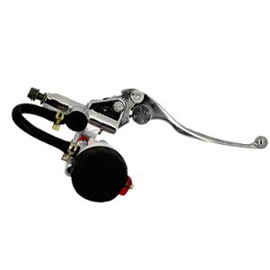 BRAKE MASTER CYLINDER  SCOOTER/MOTO 50cc -FRONT- UNIVERSAL TUN'R CHROME PLASTIC JAR BLACK CAP