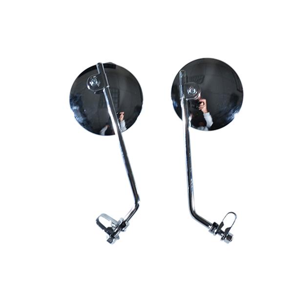 WING MIRROR -REVERSIBLE* WITH ROUND CHROMED STEEL COLLAR Ø10  - AJUSTABLE HEIGHT (PAIR)