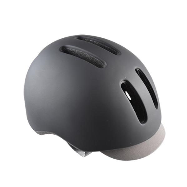 CASQUE URBAIN POLISPORT COMMUTER NOIR / GRIS MAT IN MOLD REGLAGE OCCIPITAL 54 / 58 (LED INTEGR