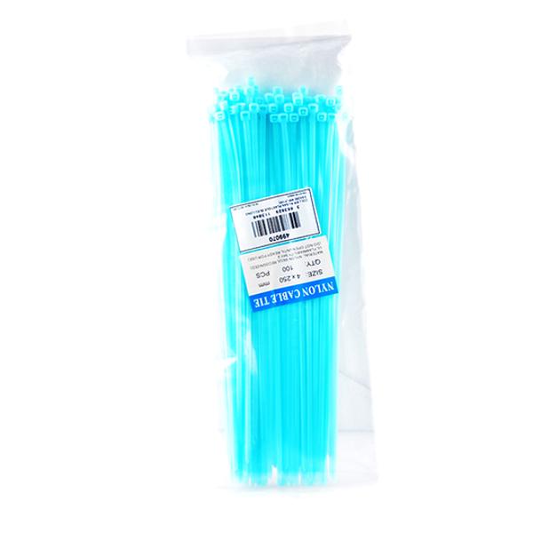 COLLIER RILSAN PLASTIQUE BLEU LONG 3,6X250 MM (X100)