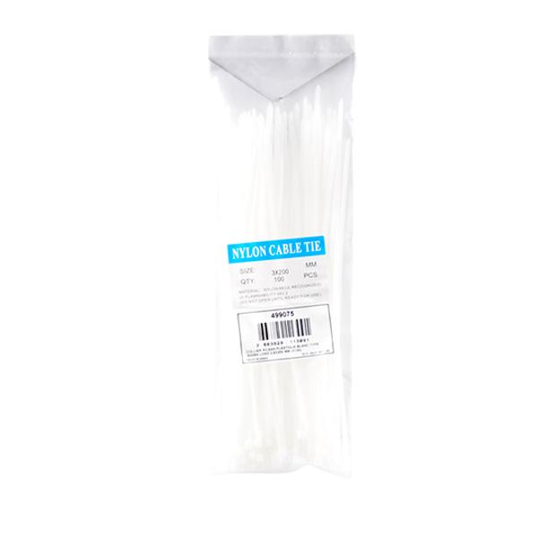 COLLIER RILSAN PLASTIQUE BLANC LONG 2,6X200 MM (X100)