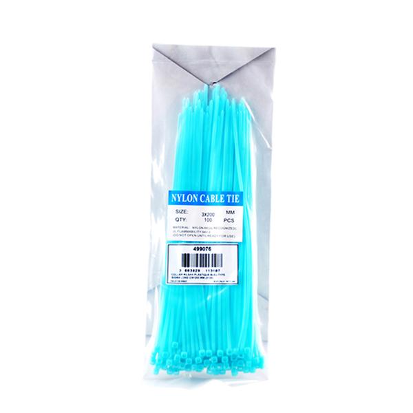 COLLIER RILSAN PLASTIQUE BLEU LONG 2,6X200 MM (X100)