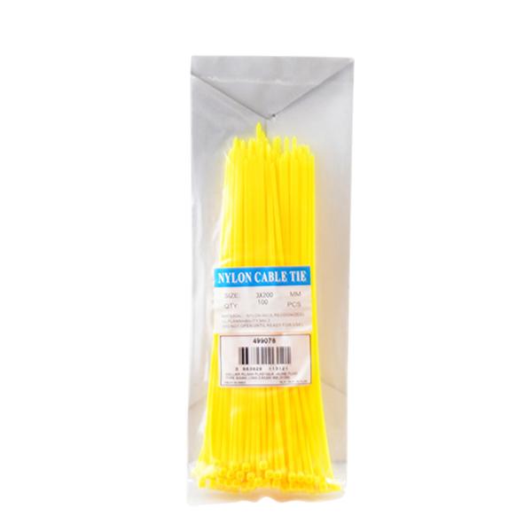 COLLIER RILSAN PLASTIQUE JAUNE LONG 2,6X200 MM (X100)