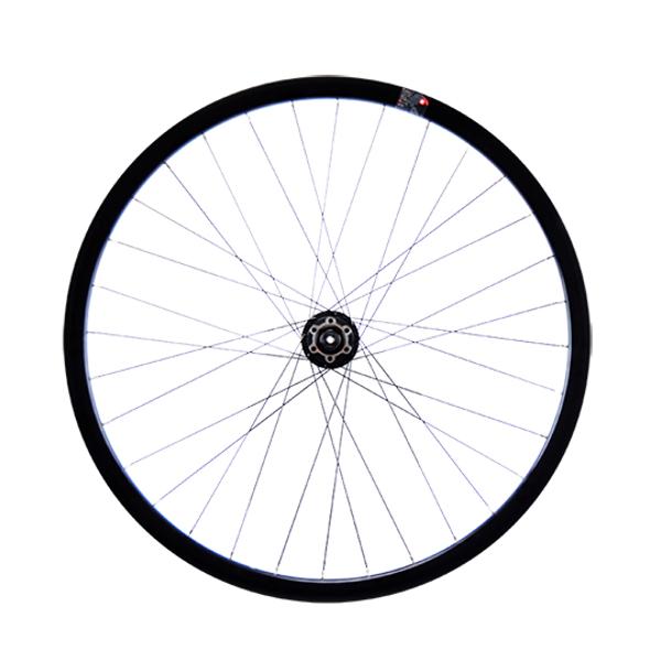 ROUE GRAVEL 700 AV BLOCAGE JANTE NOIR MACH1 GRAVEL TUB. READY MOY. SHIMANO M475 DISQUE 6T