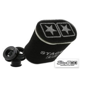 AIR FILTER STAGE6 RACING DOUBLE FOAM OVAL BLACK (Ø 28-35-42-45-49-55mm)