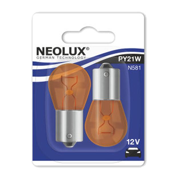 LAMPE / AMPOULE 12V 21W (BAU15S ERGOT DECALE) NEOLUX CLIGNOTANT ORANGE (BLISTER DE 2)