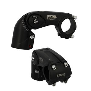 HANDLEBAR STEM ADJUSTABLE AHEAD SET 1''1/8 L90 UNO AHEAD 62 ALU 6061 BLACK 0/+60° (HANDLEBAR 31.8)