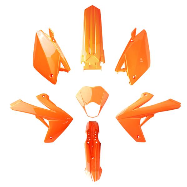 CARROSSERIE / CARENAGE MECABOITE / MOTO TUN'R KIT  RIEJU MRT 50 / 125 MARATHON ->22 ORANGE (7 PC