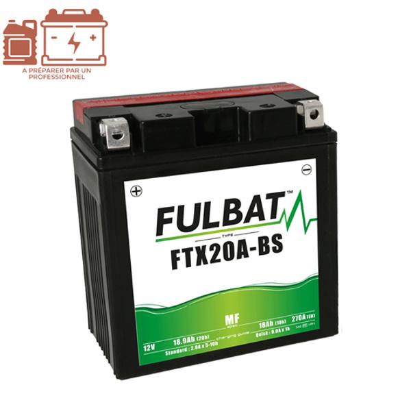BATTERIE FTX20A-BS FULBAT 12V18AH LG150 L87 H161 (LIVRE AVEC ACIDE - SANS ENTRETIEN)