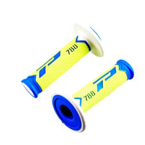 GRIPS PROGRIP 788    NEON YELLOW/BLUE/WHITE    TRIPLE DENSITY     115mm    (PAIR)