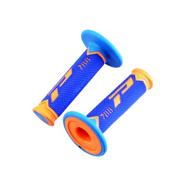 GRIPS PROGRIP 788    BLUE /NEON ORANGE/BLUE TURQUOISE    TRIPLE DENSITY     115mm    (PAIR)