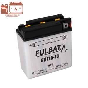 BATTERY 6N11A-1B FULBAT 6V-11Ah CLASSIC L122X62 H131-DELIVERED WITH ACID