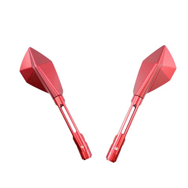 WING MIRROR -UNIVERSAL- TUN'R* ECHO ALU CNC LONG RED (PAIR)