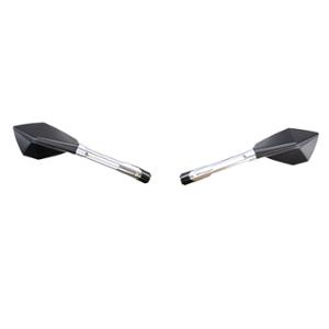 WING MIRROR -UNIVERSAL- TUN'R* ECHO ALU CNC LONG BLACK/SILVER (PAIR)