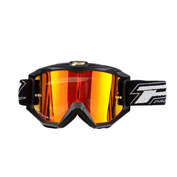 GOGGLES PROGRIP 3204 MATT BLACK -RED SCREEN ANTI-SCRATCH/ANTI-UV APPROVED