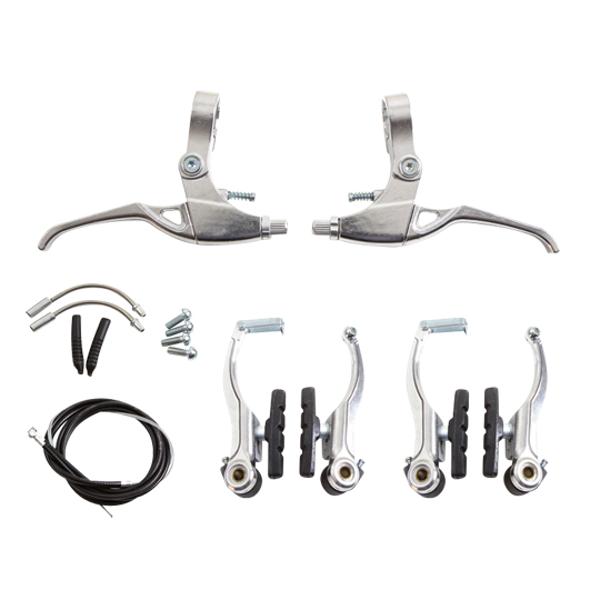 BRAKE CALIPER KIT MTB V-BRAKE -FRONT + REAR- CLARKS ALU (LEVER 3 FINGERS, CALIPER...)