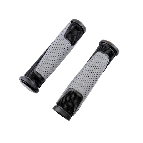 POIGNEE VELO PROGRIP 807 125MM NOIR / GRIS AVEC BOUCHONS (PR)