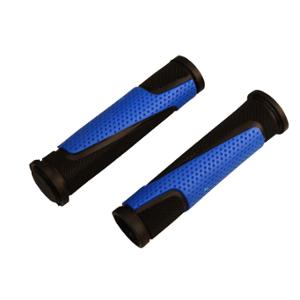 POIGNEE VELO PROGRIP 807 125MM NOIR / BLEU AVEC BOUCHONS (PR)