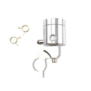 BRAKE MASTER CYLINDER JAR TUN'R UNIVERSAL -CAP CNC ALU SILVER (HORIZONTAL EXIT/COLLAR ATTACH)