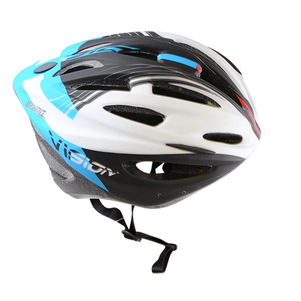 CASQUE ROUTE / VTT OPTIMIZ O300 VISION BLEU / BLANC / NOIR MAT REGLAGE OCCIPITAL T.S (53 / 55)