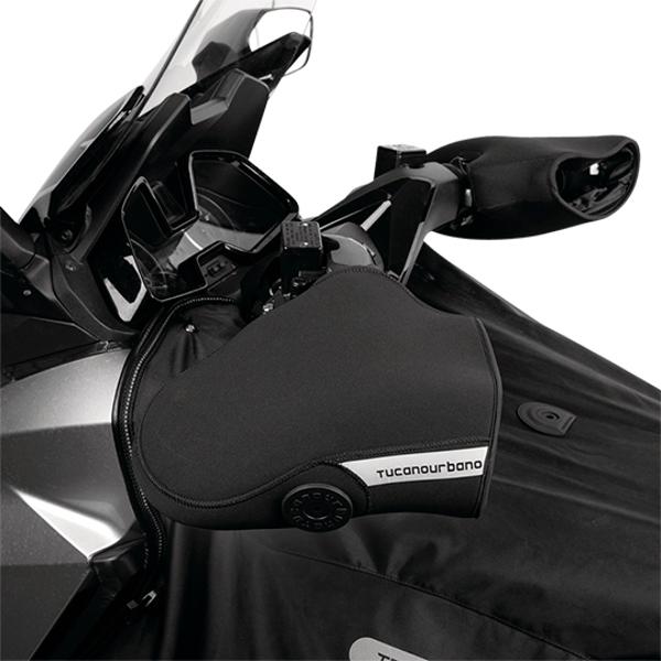 MANCHON SCOOTER / MAXI SCOOTER TUCANO NEOPRENE NOIR AC STABILISATEUR ET COMMODO INDEPENDANT