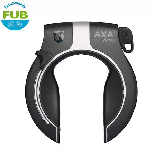 ANTIVOL VELO FER A CHEVAL AXA VICTORY NOIR MAT / ARGENT (OUVERTURE 56MM) (RECOMMANDE FUB)