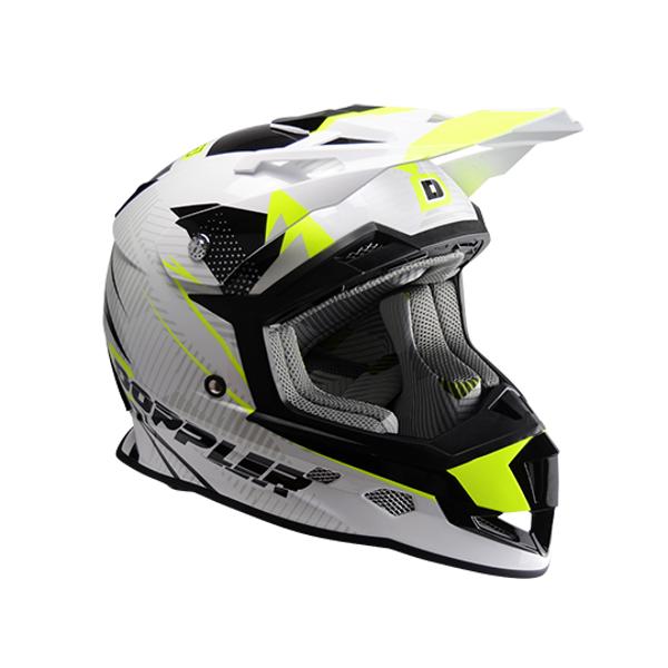 CASQUE CROSS DOPPLER BLANC / JAUNE / NOIR VERNI T59-60 L