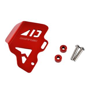 PLATINE PROTECTION ALU MAITRE CYLINDRE FREIN ARRIERE MECABOITE DOPPLER ROUGE ENTRAXE 40>50
